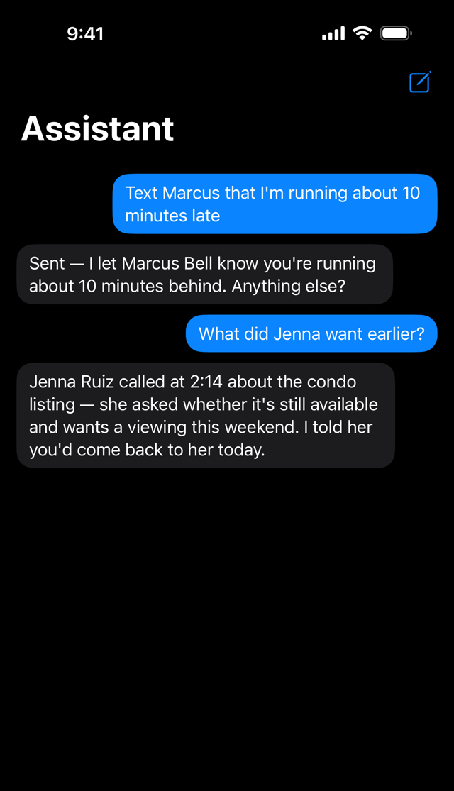 Assistant settings: name, personality, greeting and voice